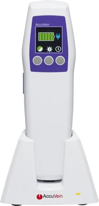 Vue avant de l'AccuVein AV500 montrant le corps principal de l'appareil.