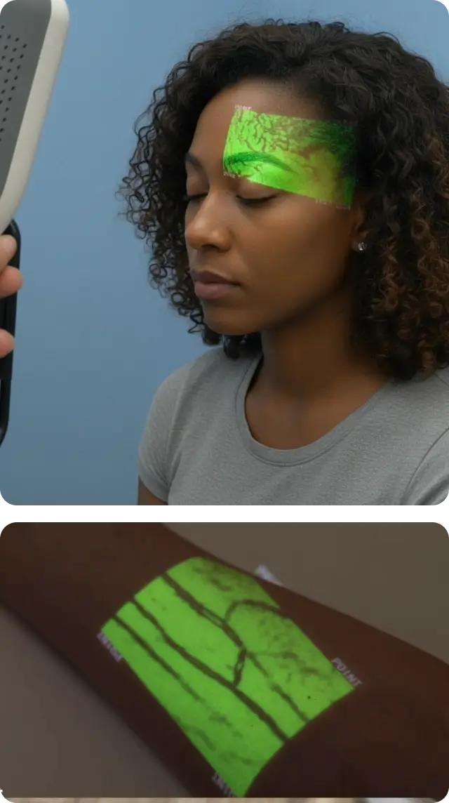 Green-Light-Gesichts- und Arm-Imaging mit Hellovein Lite 2.0