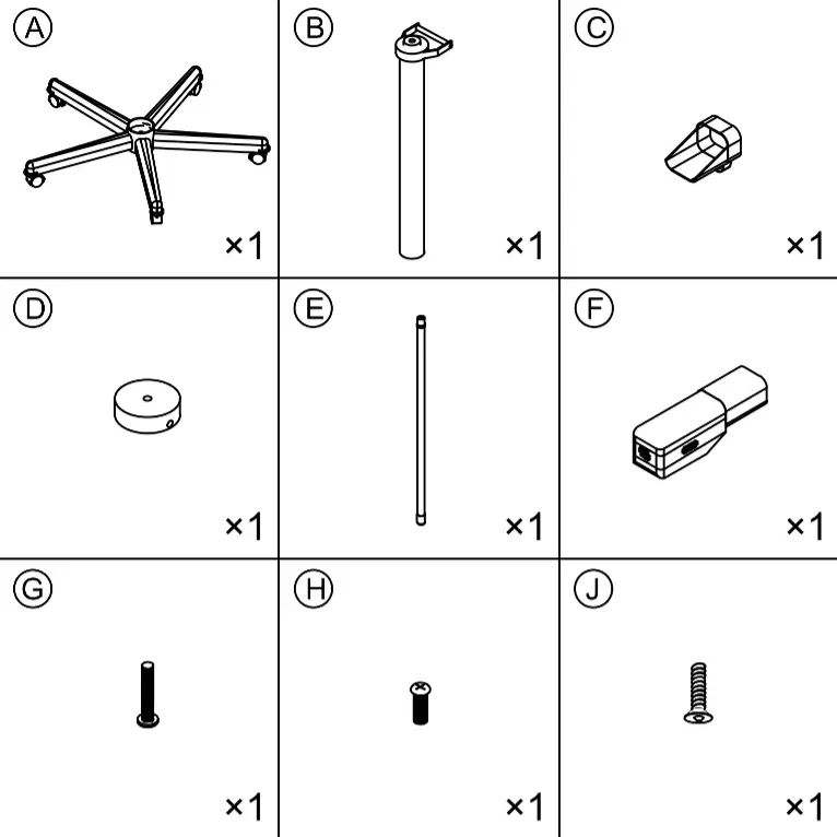 Included Parts for Trolley