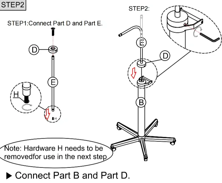 Step 2: Assemble the middle section